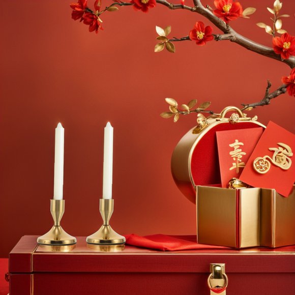 UPOUART 2Pcs Metal Taper Candle Holders Golden Vintage Style for Christmas and Wedding Table