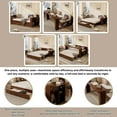 thumbnail image 2 of Queen Daybed with Removable Desk & Storage, 4-in-1 Convertible Sofa Bed with Hydraulic Side Table and Drawers, Multifunctional Bed for Small Spaces, Espresso, 2 of 13