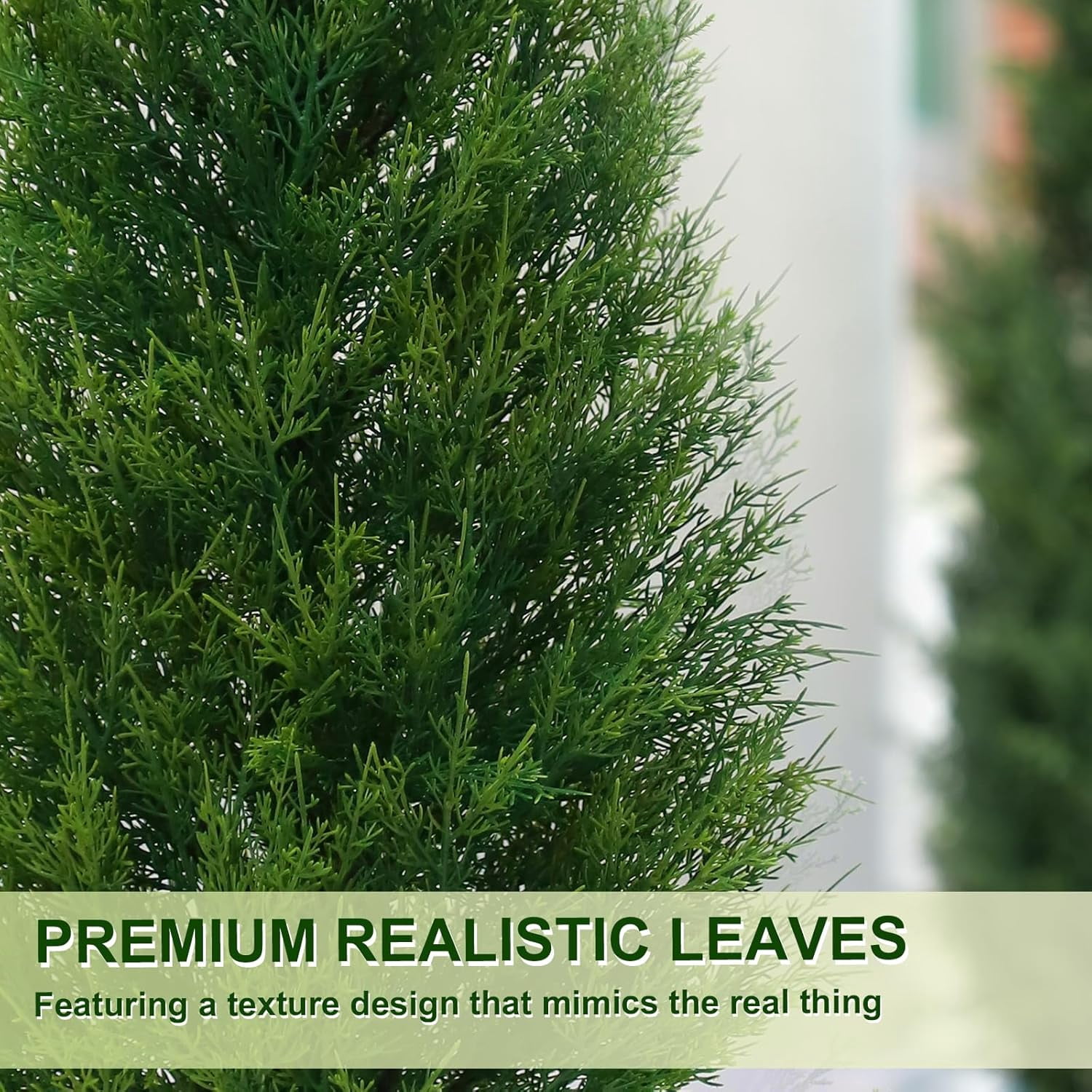 ROMSWI 2 Pack 3FT Artificial Cedar Topiary Trees with Full Realistic Leaves, Faux Plants for Home Front Door Porch Patio Garden