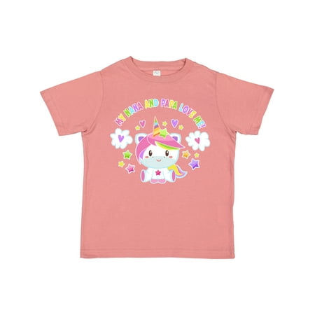 

Inktastic My Nana and Papa Love Me with Cute Rainbow Unicorn Gift Toddler Boy or Toddler Girl T-Shirt
