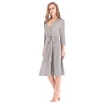 thumbnail image 5 of Clearance Womens Robe Lightweight Kimono Robes Short Knit Bathrobe Soft Sleepwear Ladies Loungewear,Knee Length Long Sleeve Pajamas Robe with Pockets Casual Nightwear,S-XXL Gray, 5 of 7