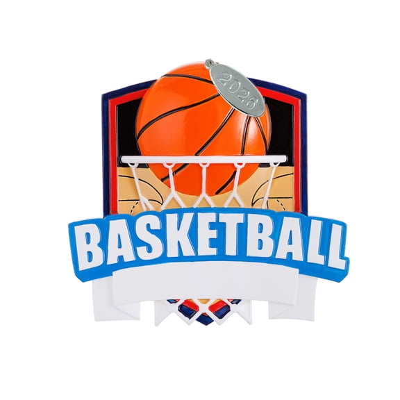 2026 Basketball Ornament – Can Be Personalized At Home, Comes Gift Boxed, w Year Hangtag