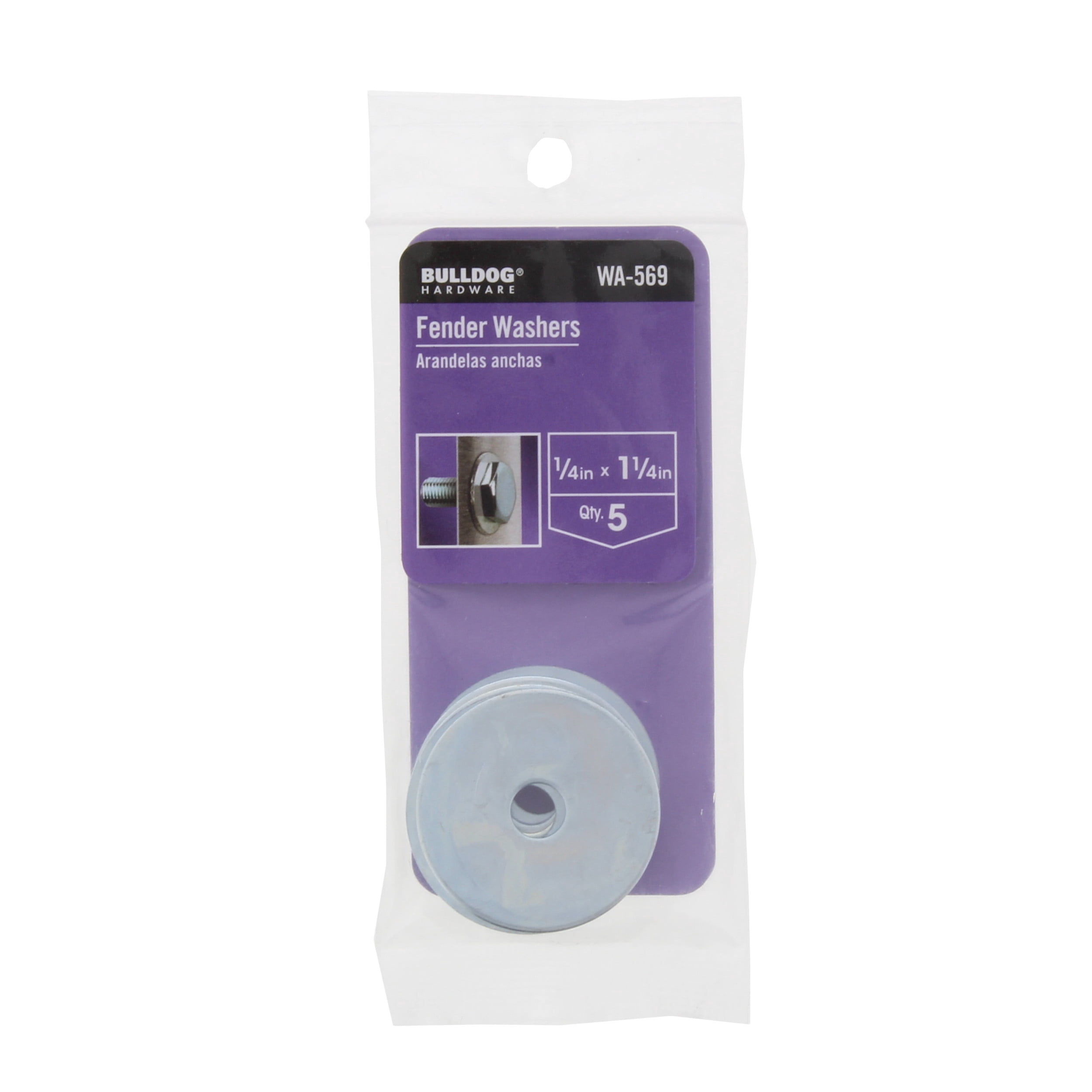 Bulldog Hardware 1/4 in. x 1-1/4 in. Fender Washer, Zinc Plated Steel (5 Pack)