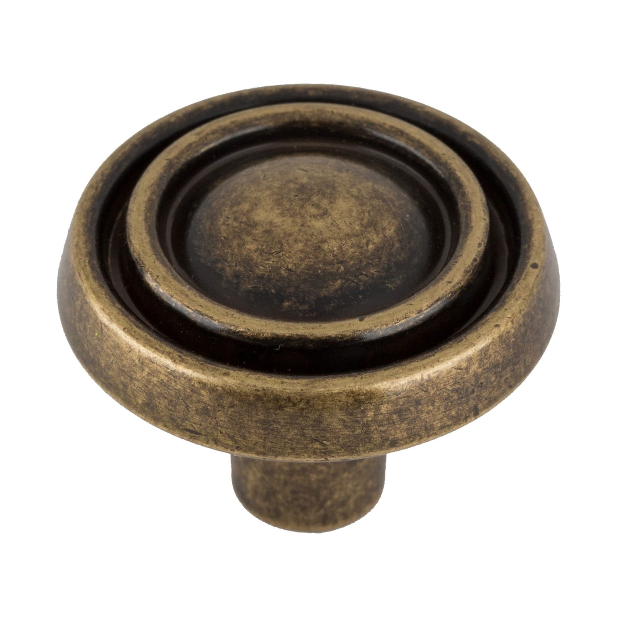 (2 pack) Mainstays 1-3/16" Traditional Cabinet Knob, Antique Brass, 10 Pack