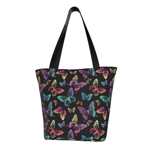 Easygdp Rainbow Butterflies Bolso de Hombro para Mujer, Bolso Bandolera y Cartera de Mano Elegante para Uso Diario