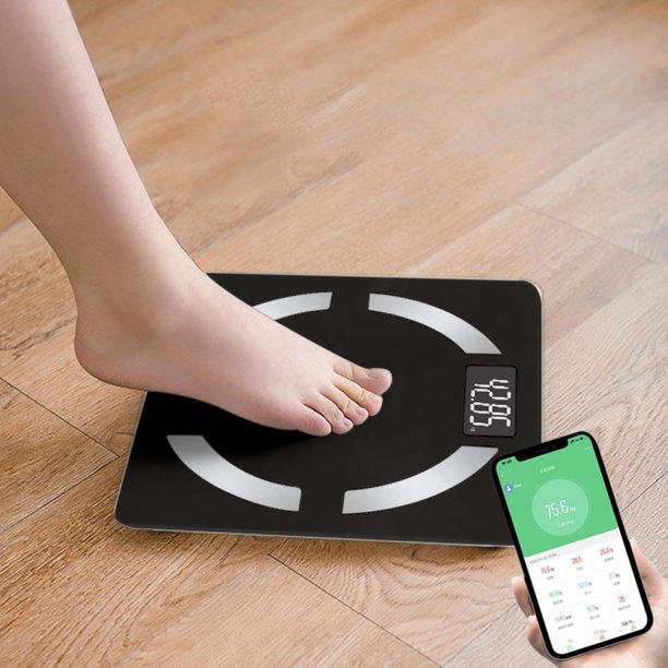 Báscula inteligente Hengsof para peso corporal, compatible con FSA y HSA, báscula digital de baño con Bluetooth, IMC y grasa corporal, monitor de composición corporal, analizador de salud con