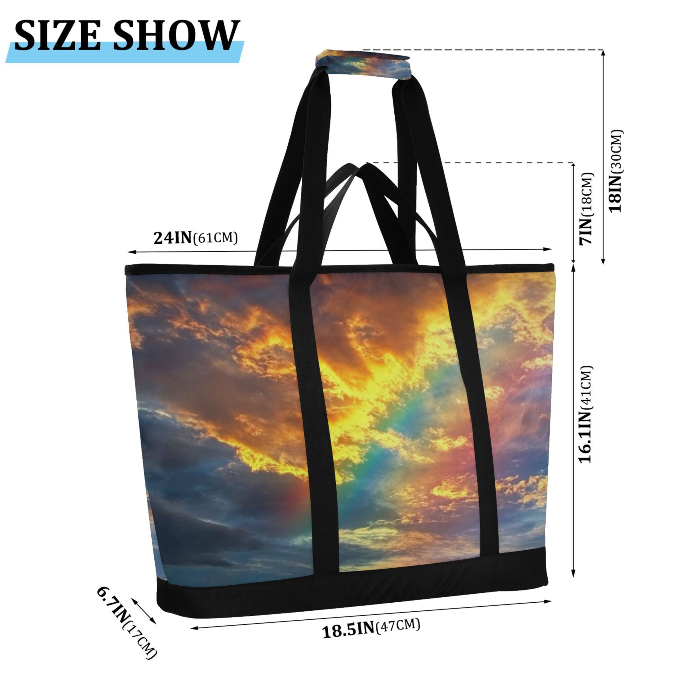 Large Hand-held Ice Pack Picnic Bag Insulation and Refrigeration Suitable for Shopping Picnics and Camping Super Cool Sky