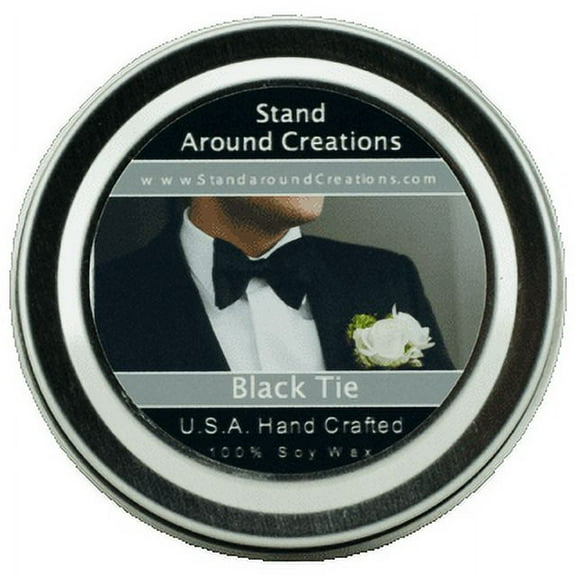 BLACK TIE TIN 2-OZ. ALL NATURAL SOY CANDLE