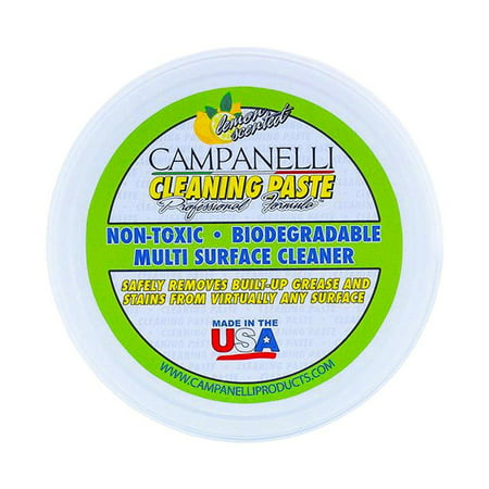 Campanelli's Cleaning Paste [One 12oz Tub] Professional Formula Multi-Surface Cleaner - Non-Toxic, Non-Hazardous, & Non-Fuming! NO Bleach or Solvents, NO residue, & Environmentally Safe! (1) (Best Non Toxic Household Cleaning Products)