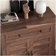 thumbnail image 4 of Bingirl Farmhouse Storage Cabinet 3 Tiers Adjustable Shelf with 7 Gears Rustic Kitchen Dining Room Organizer Multi Functional Entryway Cabinet Waterproof-Brown, 4 of 6