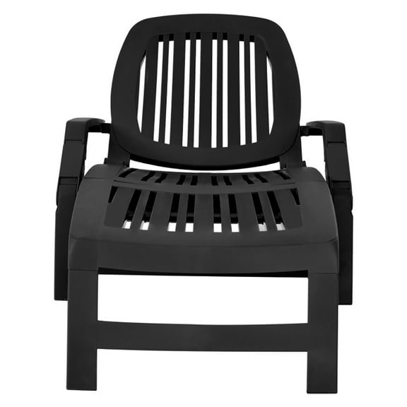 Resenkos Outdoor Chaise Lounge Chair, Adjustable Patio Sun Lounger with Weather Resistant Wheels-Black, Portable Recliner for Lawn Garden Beach Yard