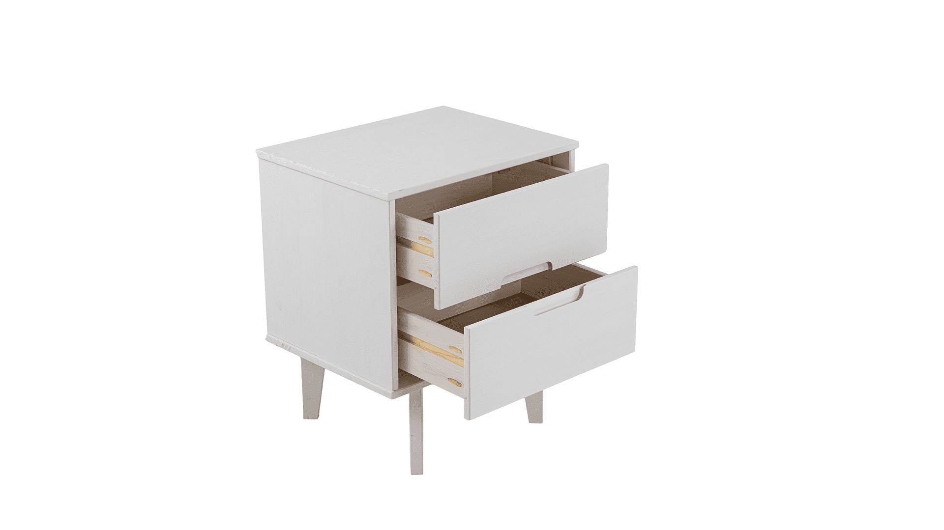 Sloane 2-Drawer Groove Handle Solid Wood Nightstand White