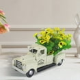 thumbnail image 3 of Vintage Truck Decor with Sunflowers Artificial Flowers Farmhouse Table Decor, LED String Lights Metal Truck Sunflower Decor for Home Rustic Farmhouse Tiered Tray Decor, Table Top Decor,White, 3 of 5