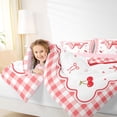 thumbnail image 3 of Catabedysis Cute Bows Alphabet Print Queen Comforter Set For Girls,Sweet Cherries Letter W Design Comforter Sets Queen,Pink Reversible,3pcs,1 Comforter and 2 Pillowcases, 3 of 7