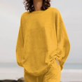 thumbnail image 4 of CHOK Cotton Linen Sets for Women 2 Piece Long Sleeve Lounge Set Lightweight Pants Spring Summer Outfits, 4 of 7