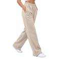 thumbnail image 5 of Guluxicc Women's Sweat Pants with Pockets Elastic Waist Drawstring Loose Wide Leg Trousers for Everyday Fall Winter, 5 of 8