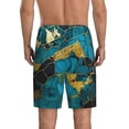 thumbnail image 5 of Cauagu Watercolor Blue Marbled Print Pajama Bottoms for Men Sleep Pajama Shorts Elastic Waistband Sleep Pajama Short Men's PJ Shorts -XX-Large, 5 of 6