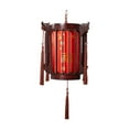 thumbnail image 1 of Lámpara colgante tradicional de madera con enchufe chino, farol con forma de caballo giratorio para casa de té Diámetro 34cm, 1 of 9