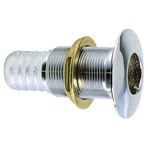 Perko 0350006ADPC Thru-Hull Connection - Chrome Plated Bronze, Use with 1-1/8" Hose