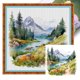 thumbnail image 1 of Kit Punto Cruz Con Paisaje Impreso Hilo Algodón Ecológico Bordado 11CT 45x45cm, 1 of 9