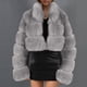 thumbnail image 2 of Abrigo de Piel Sintética Para Mujer Chaqueta Cálida Invierno Sólido Cuello en V Prendas de Abrigo Odeerbi  ODB178533, 2 of 5