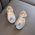 thumbnail image 2 of Miluxas Girls Dress Shoes Wedding Party Soft Sole Bow Princess Sequin Shoes (Toddler/Little Kid/Big Kid) Silver 13 Years, 2 of 4