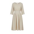 thumbnail image 2 of AUNVITO Women's V-Neck Long Sleeve Maxi Dress Casual Comfortable and Breathable, 2 of 9