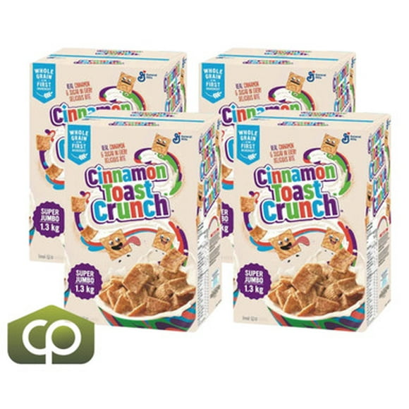 Super Jumbo Cinnamon Toast Crunch Céréales - 1,3 kg Irrésistiblement Délicieux (4/caisse)
