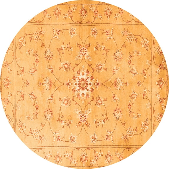 Ahgly Company Indoor Round Persian Orange Traditional Area Rugs, 3' Round