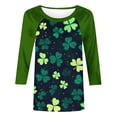 thumbnail image 7 of successthop St Patricks Day Shirts Womens Green Oversized Plus Size Crewneck Outfits Long Sleeve Top Festival Blouse 3XL, 7 of 7