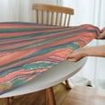 thumbnail image 4 of YFYANG Round Fitted Table Cloth, Waterproof Vintage Pink Texture Pattern Polyester Table Cover, Indoor Outdoor Decorative Tablecloths with Elastic Edge, 4 of 7