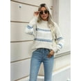 thumbnail image 6 of Women'S Casual Leopard Print Knitted Pullover Sweaters Long Sleeve Crew Neck Jumper Tops  L, 6 of 8