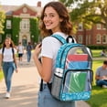 thumbnail image 3 of Whosucclay Seahorse Ocean Print Clear Backpack for Girls Boys, 17 Inch Side Pockets Shoulder Bag Elementary Kindergarten with Wide Shoulder Straps Transparent, 3 of 10