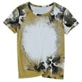 thumbnail image 2 of Elainilye Fashion Summer Tops for Women Summer Slim Tie-Dye Round Neck Short Sleeve T-Shirt Tee,Yellow, 2 of 7