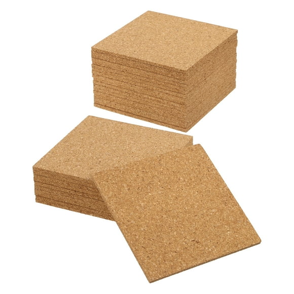 Paquete de 30 Salvamanteles de Corcho, Cuadrados de 4"x4"x3" Posavasos de Corcho Resistentes al Calor
