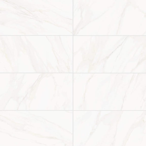 The Tile Life Savannah 12" x 24" White Polished Porcelain Floor and Wall Tile, Case of 7