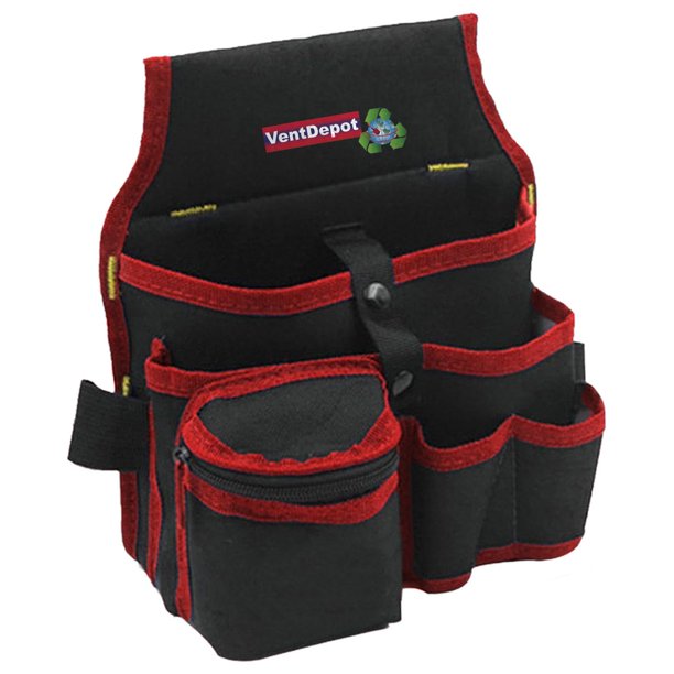 Bolsa de Almacenamiento VentDepot 1 pza 5 Bolsillos 2 Asas Poliéster Negro/Rojo MXORR-001