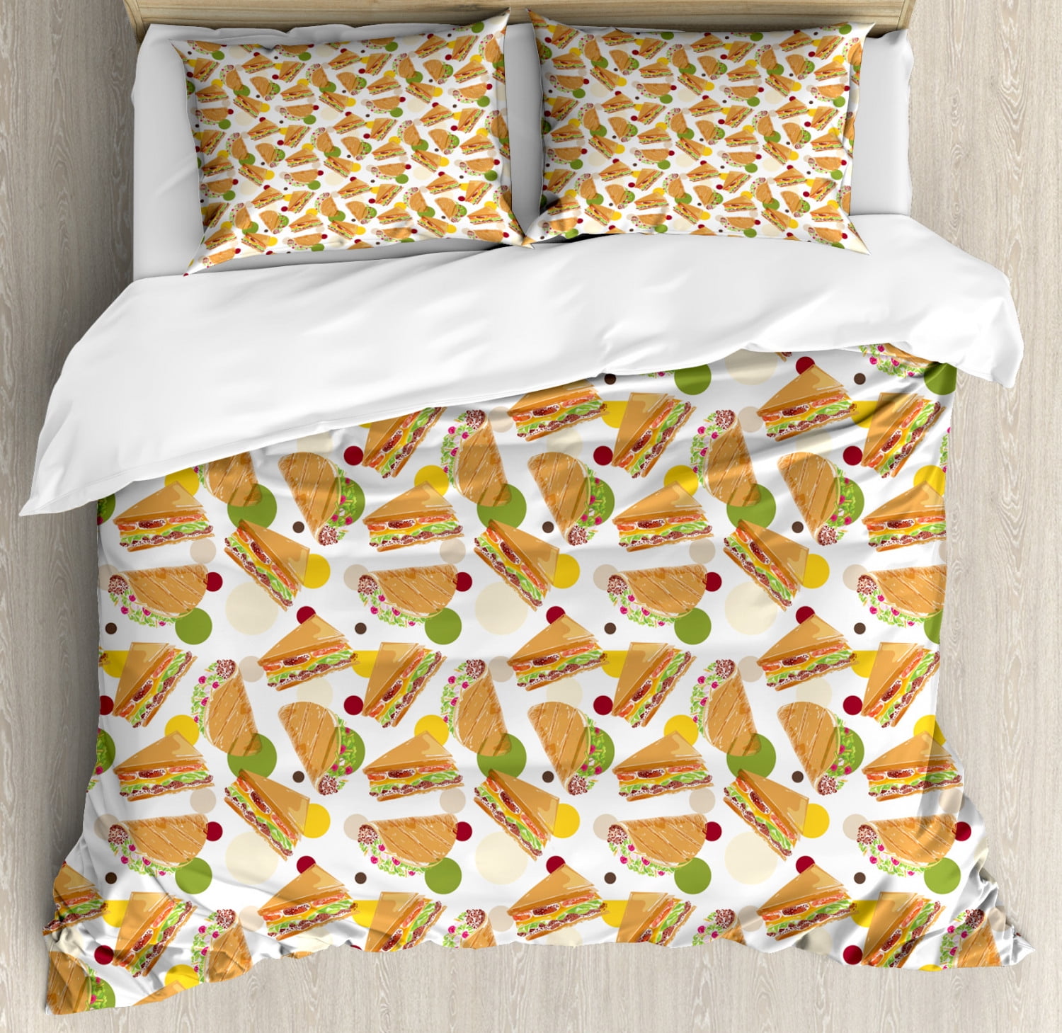 Fastfood Pattern Print Bed Set Quilt main image 1