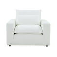 thumbnail image 4 of Maklaine Modern Contemporary Upholstered Arm Chair in White Finish, 4 of 5