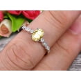 thumbnail image 3 of 1.75 Carat Beautiful 8x6mm Oval Shaped Champagne Diamond Moissanite Engagement Ring Classic Art Deco 10k White Gold, 3 of 5