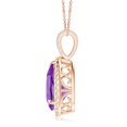 thumbnail image 2 of ANGARA Natural 2.6 ct Amethyst Teardrop Pendant with Diamond Halo in 14K Rose Gold for Women (Size-12x8mm) | February Birthstone, Anniversary, Jewelry Gift for Women | Natural Amethyst Necklace, 2 of 7