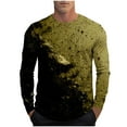 thumbnail image 2 of gbyLJF Men's Base Layer Shirt Gradient Printed Round Neck Pullover Tops Lightweight Casual Long Sleeve Sweatshirt, 2 of 5