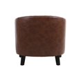 thumbnail image 3 of Accent Barrel Chair, Modern Tub Club Chair Upholstered Armchair with Gold Nailhead Trim & Black Legs, Comfy Reading Chair for Living Room, Bedroom, Home Office, Brown, 3 of 9