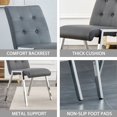thumbnail image 4 of CJC 2-Piece Armless Dining Chairs, Grid Shaped High Back Office Chairs, Dark Gray, 4 of 9