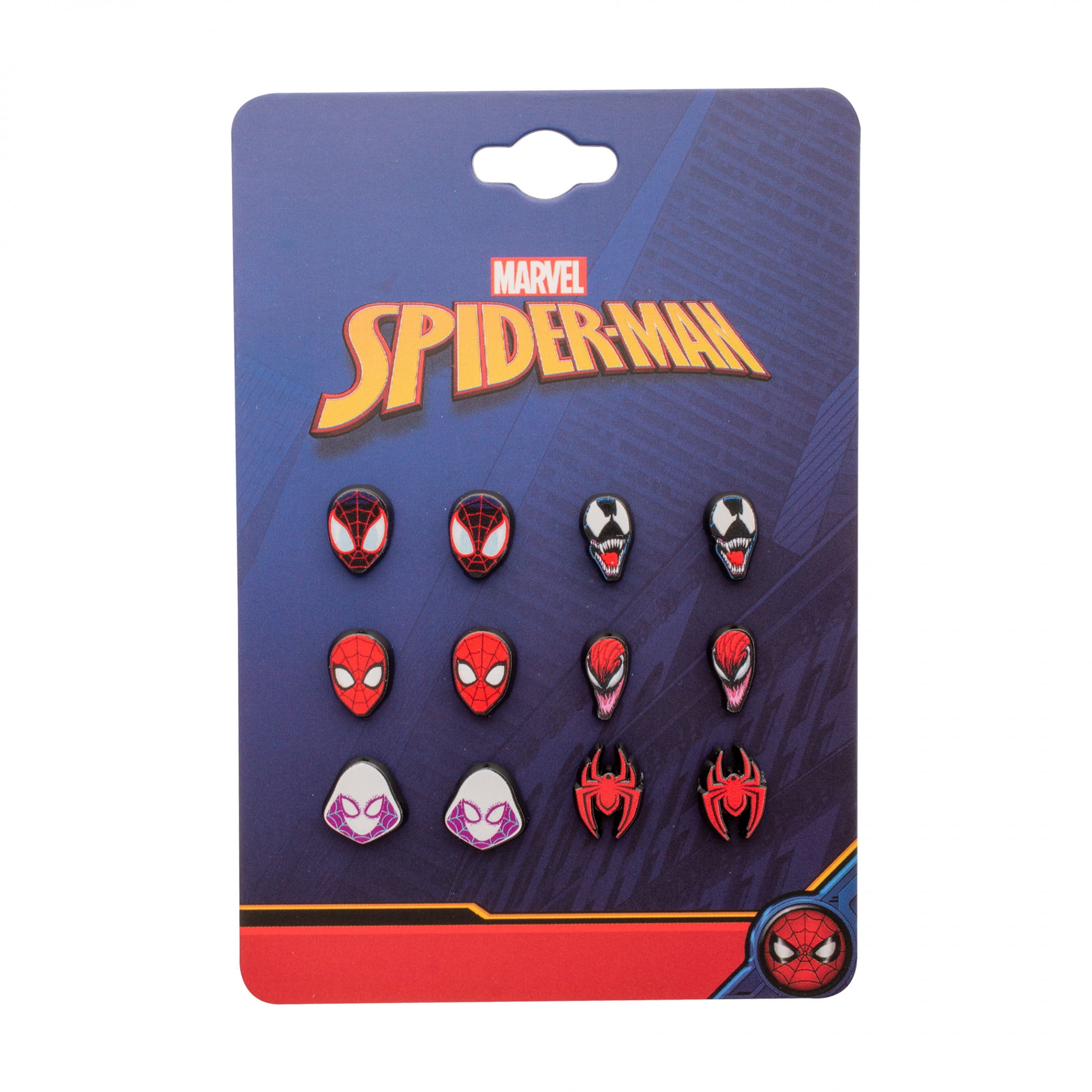 Spider-Man Spider-Verse 6 Pack Stud Earring Set