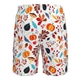thumbnail image 6 of Kdxio Autumn Pumpkins Fall Leaves Pattern Mens Casual Shorts - Drawstring Summer Beach Sports Shorts for Men, 6 of 9