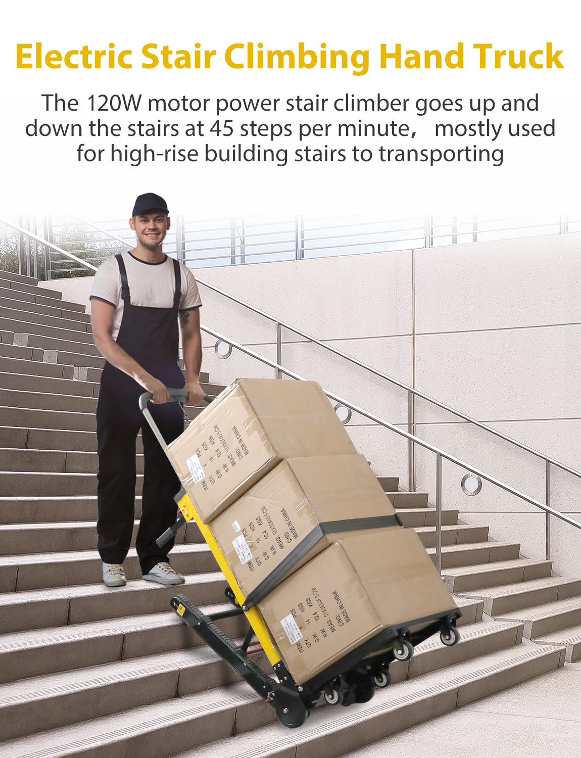 Rocita Electric Stair Climbing Truck 441lb Load Heavy Duty Folding