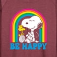 thumbnail image 3 of Peanuts - Be Happy Rainbow - Women's Lightweight French Terry Long Sleeve Shirt, 3 of 6