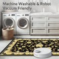 thumbnail image 5 of ODIKA 2'x3' Machine Washable Non-Slip Area Rug, Chic Vintage with Detailed Gold Swirl and Floral Designs High Traffic Rug, Black, 91820, 5 of 7