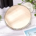 thumbnail image 4 of 2X 30cm Natural Wooden Basket Bottom with Hole, Circle Blank Wood Base for DIY Knitting Crochet Bag Bottom Shaper Craft, 4 of 6